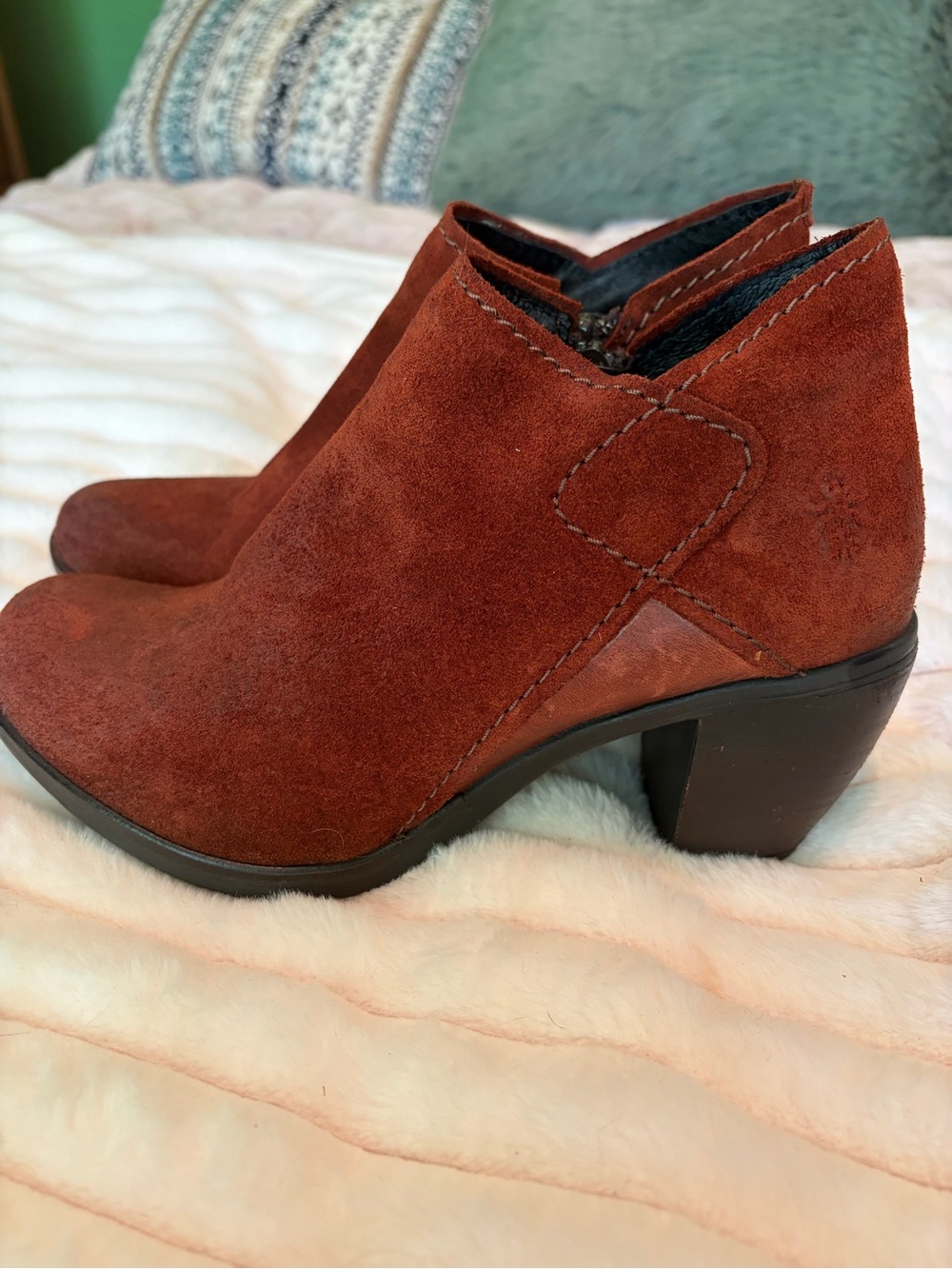 FLY London Women’s Rust Suede Ankle Booties - Picture 2 of 6